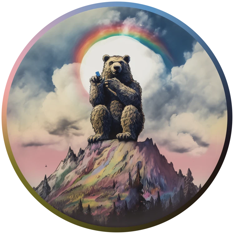 Ein Bär sitzt auf einem Berg